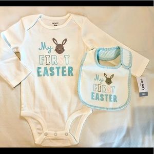Carter’s “My First Easter” onesie and water resistant bib. Size 18 months